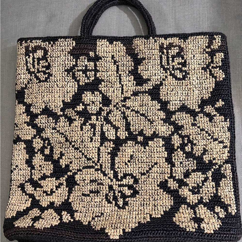 Sophie Digard Raffia floral Tote Bag